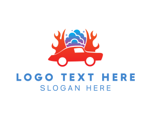 Clean - Fire Car Wash logo design