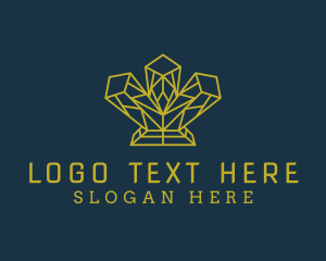 Crystal - Gold Luxe Gemstone logo design