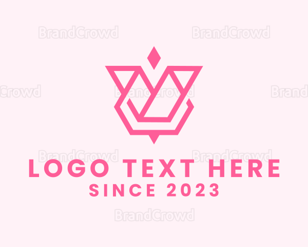 Pink Spa Letter V Logo
