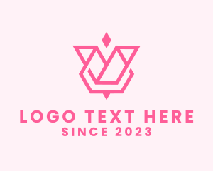 Girl - Pink Spa Letter V logo design