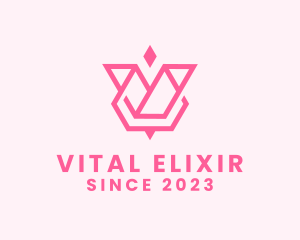 Pink Spa Letter V logo design