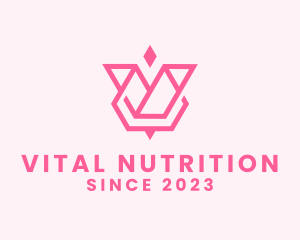 Pink Spa Letter V logo design