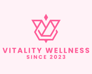 Pink Spa Letter V logo design