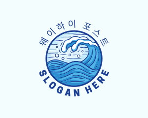 Ocean Wave Tsunami logo design