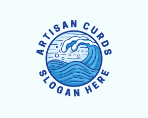 Ocean Wave Tsunami logo design