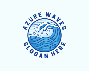 Ocean Wave Tsunami logo design
