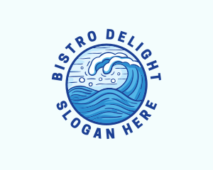 Ocean Wave Tsunami logo design