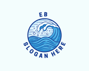 Surfing - Ocean Wave Tsunami logo design