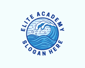 Ocean Wave Tsunami logo design