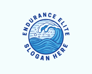 Ocean Wave Tsunami logo design