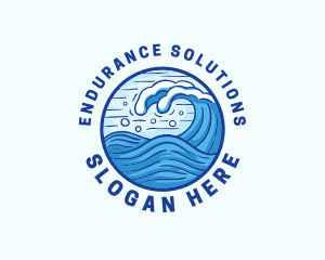 Ocean Wave Tsunami logo design