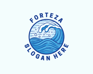 Ocean Wave Tsunami logo design