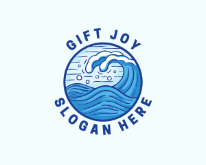 Ocean Wave Tsunami logo design