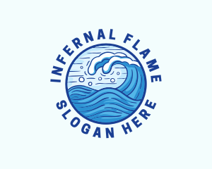 Ocean Wave Tsunami logo design