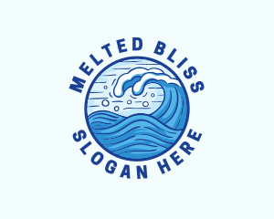 Ocean Wave Tsunami logo design