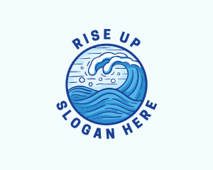 Ocean Wave Tsunami logo design