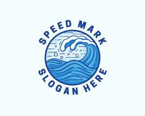 Ocean Wave Tsunami logo design