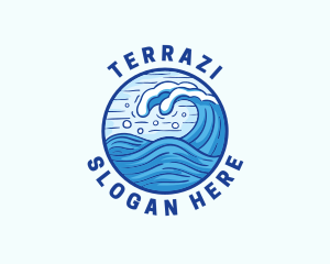 Ocean Wave Tsunami logo design