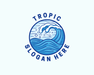 Ocean Wave Tsunami logo design