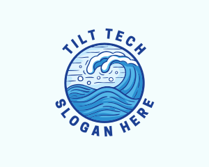 Ocean Wave Tsunami logo design