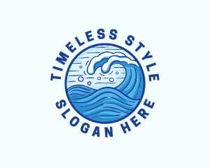 Ocean Wave Tsunami logo design