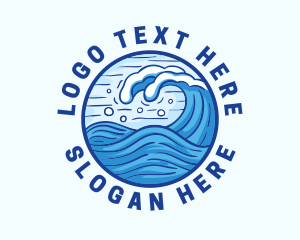 Ocean - Ocean Wave Emblem logo design