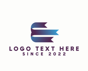 Digital Marketing - Ribbon Letter E Company logo design