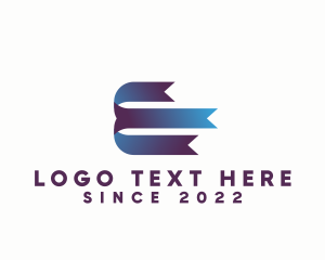 Letter E - Ribbon Letter E Company logo design