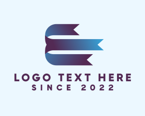 Printing - Ribbon Letter E logo design