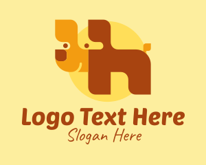 Dog Trainer - Minimalist Dog Shape logo design