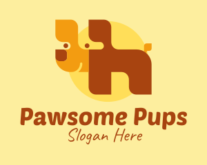 Minimalist Dog Shape logo design