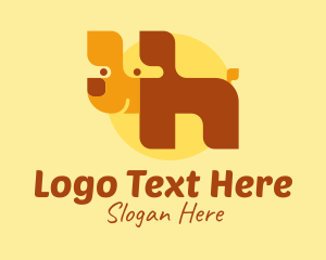 Dog Grooming - Minimalist Dog Shape logo design