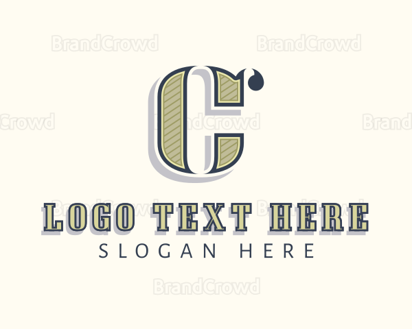 Retro Marketing Business Letter C Logo