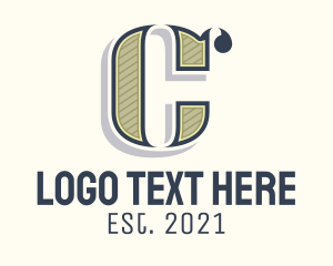 Typography - Vintage Letter C logo design