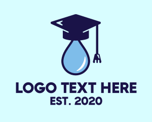 Study Center - Droplet Graduation Cap logo design