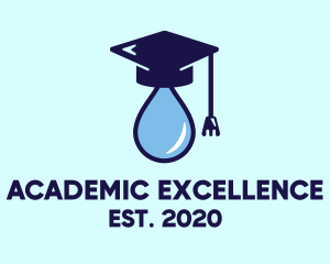 Scholarship - Droplet Graduation Cap logo design