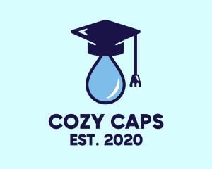 Droplet Graduation Cap logo design