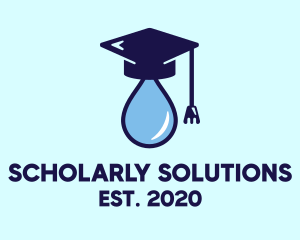 Scholar - Droplet Graduation Cap logo design