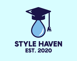 College - Droplet Graduation Cap logo design