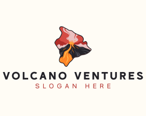 Eruption - Volcano Hawaii Lava logo design