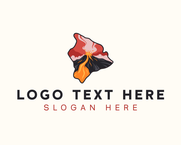 Hawaii - Volcano Hawaii Lava logo design