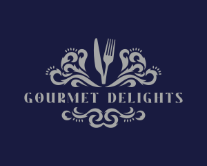 Cutlery Gourmet Bistro logo design