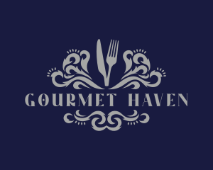 Cutlery Gourmet Bistro logo design