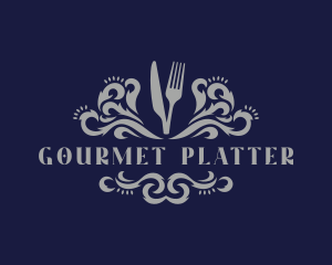 Cutlery Gourmet Bistro logo design