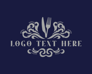 Fine Dining - Cutlery Gourmet Bistro logo design