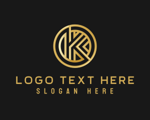 Financial - Shiny Luxury Coin Letter K logo design