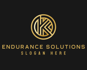 Shiny Luxury Coin Letter K logo design