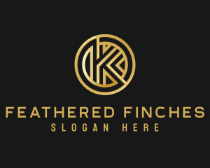 Shiny Luxury Coin Letter K logo design