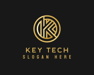 Shiny Luxury Coin Letter K logo design