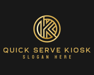 Shiny Luxury Coin Letter K logo design